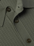 Brioni - Pointelle-Knit Wool Polo Shirt - Green