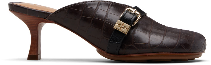 Photo: GANNI Brown Sue Mule Heels