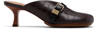 GANNI Brown Sue Mule Heels