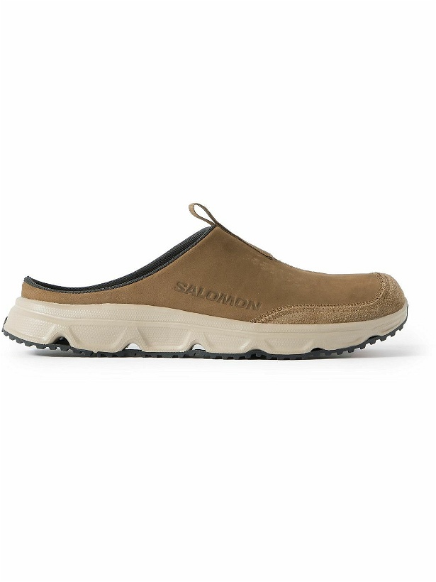 Photo: Salomon - RX Advanced Suede-Trimmed Leather Slip-On Sneakers - Brown