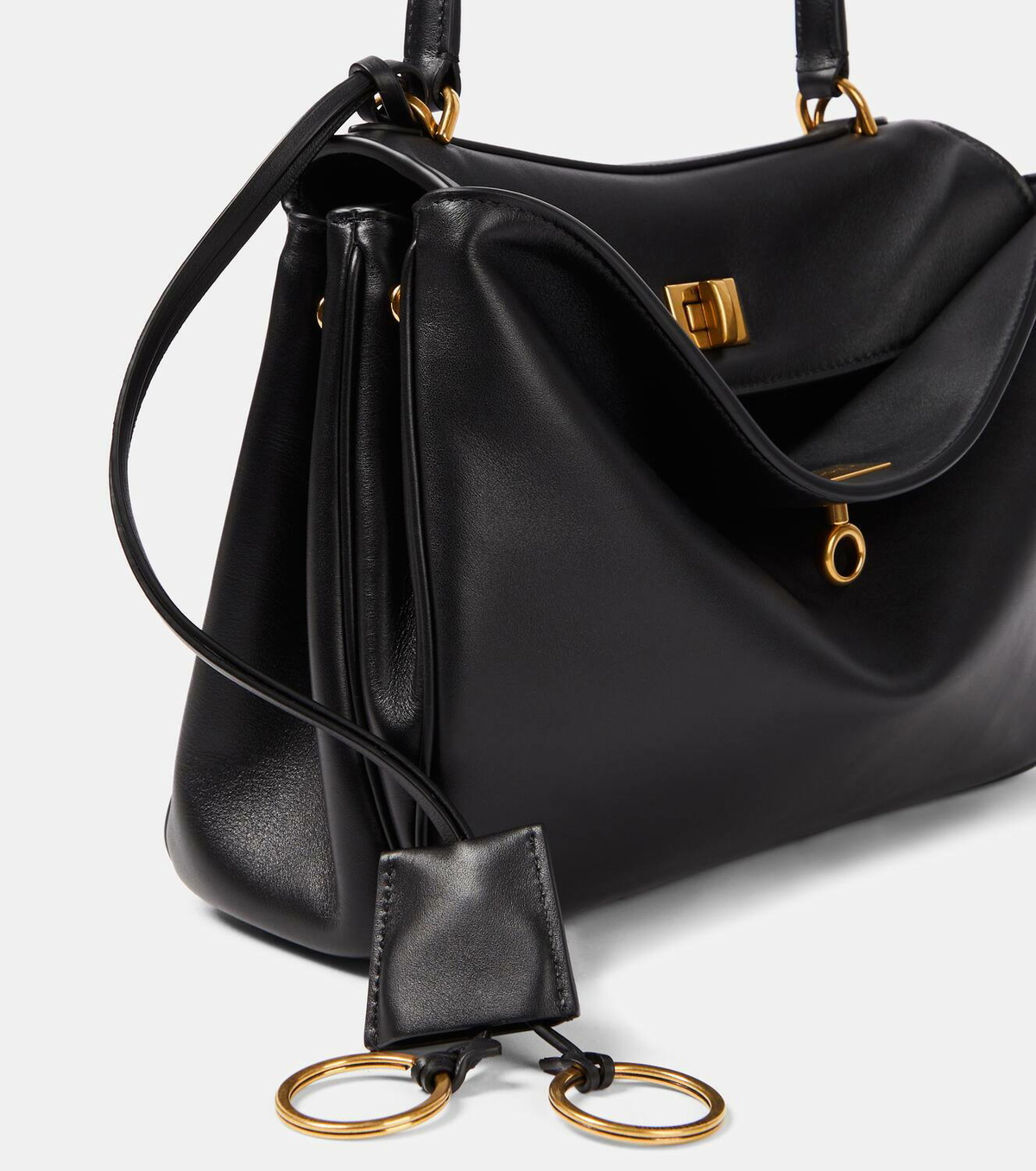 【送料&関税込】Balenciaga Black Leather Small Rodeo Handbag Women's Rodeo Handbag Small in Black | Balenciaga US