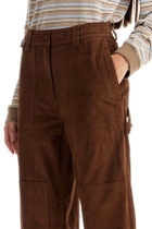 SAKS POTTS suede leather workwear pants Brown