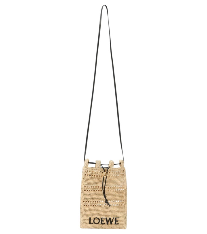 Photo: Loewe Paula's Ibiza logo raffia crossbody bag