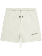 FEAR OF GOD ESSENTIALS - Wide-Leg Logo-Print Cotton-Blend Jersey Drawstring Shorts - Gray