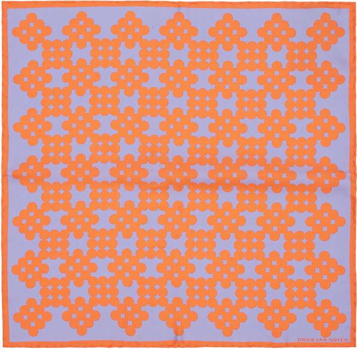 Photo: Dries Van Noten Orange & Blue Silk Pocket Square