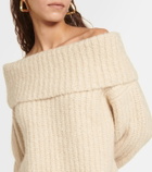 Loro Piana Ribbed-knit off-shoulder cashmere sweater