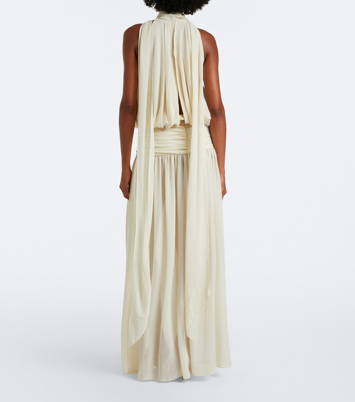 De La Vali Cruz draped chiffon maxi dress