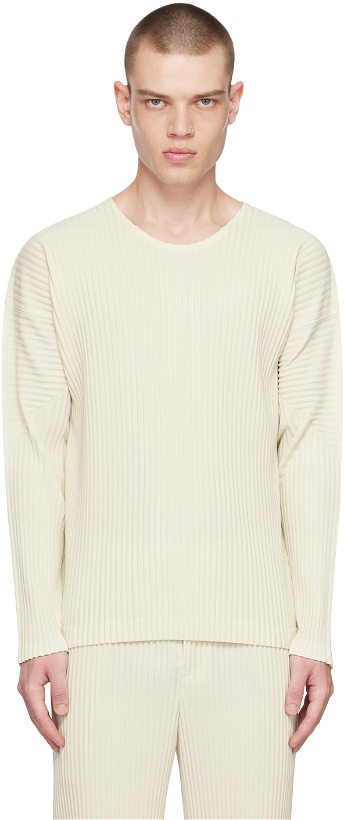 Photo: Homme Plissé Issey Miyake White Color Pleats Long Sleeve T-Shirt