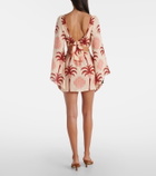 Johanna Ortiz Cutout printed linen minidress