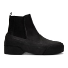 Dries Van Noten Black Leather and Rubber Chelsea Boots