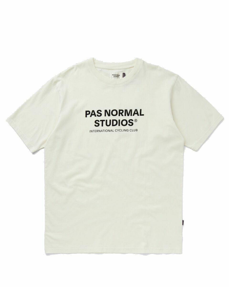 Photo: Pas Normal Studios Off Race Logo T Shirt White - Mens - Shortsleeves