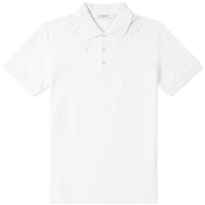 Photo: Givenchy Star Embroidered Polo Optic White
