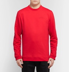 Raf Simons - Printed Embroidered Loopback Cotton-Jersey Sweatshirt - Red