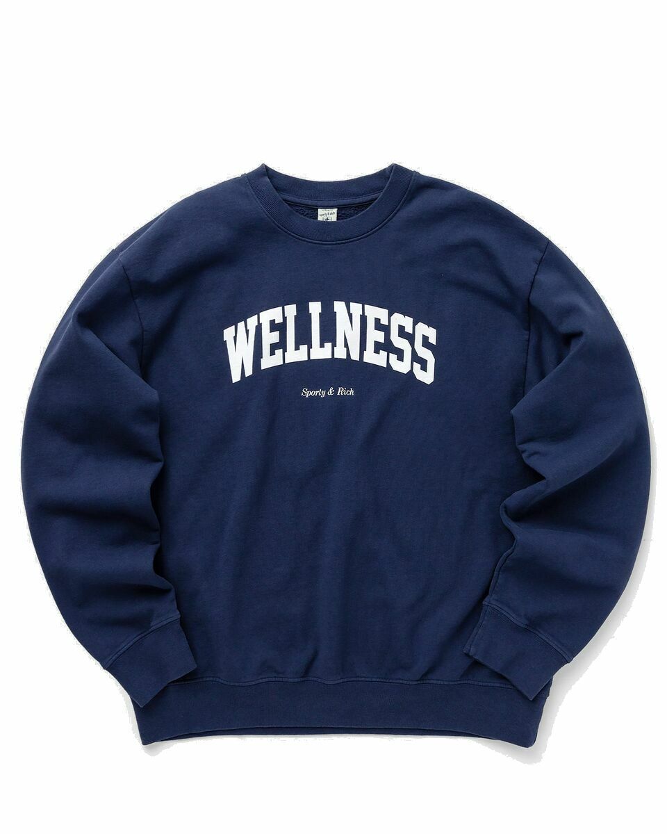 Photo: Sporty & Rich Wellness Ivy Crewneck Blue - Mens - Sweatshirts