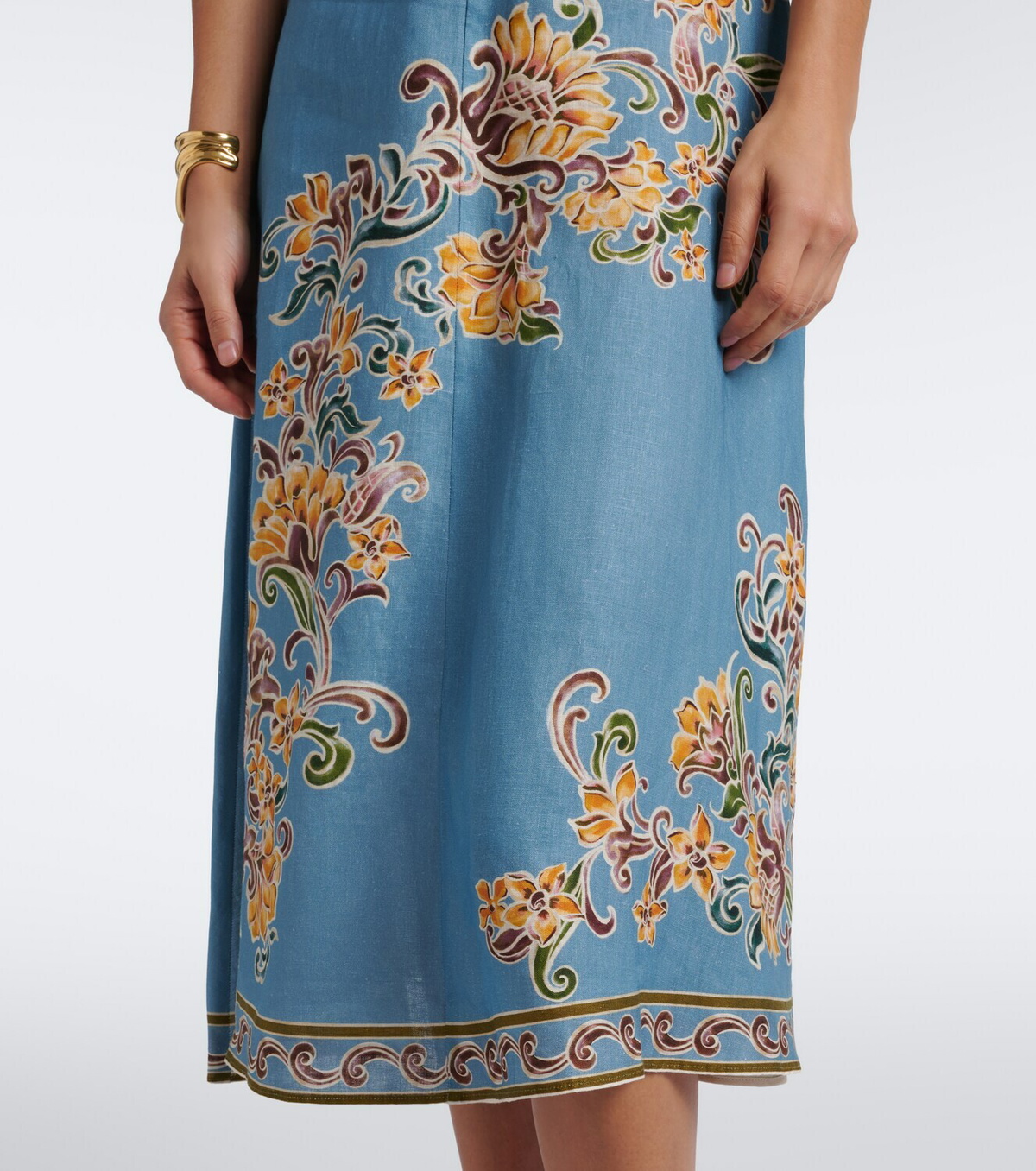 Alémais Joan floral linen midi dress