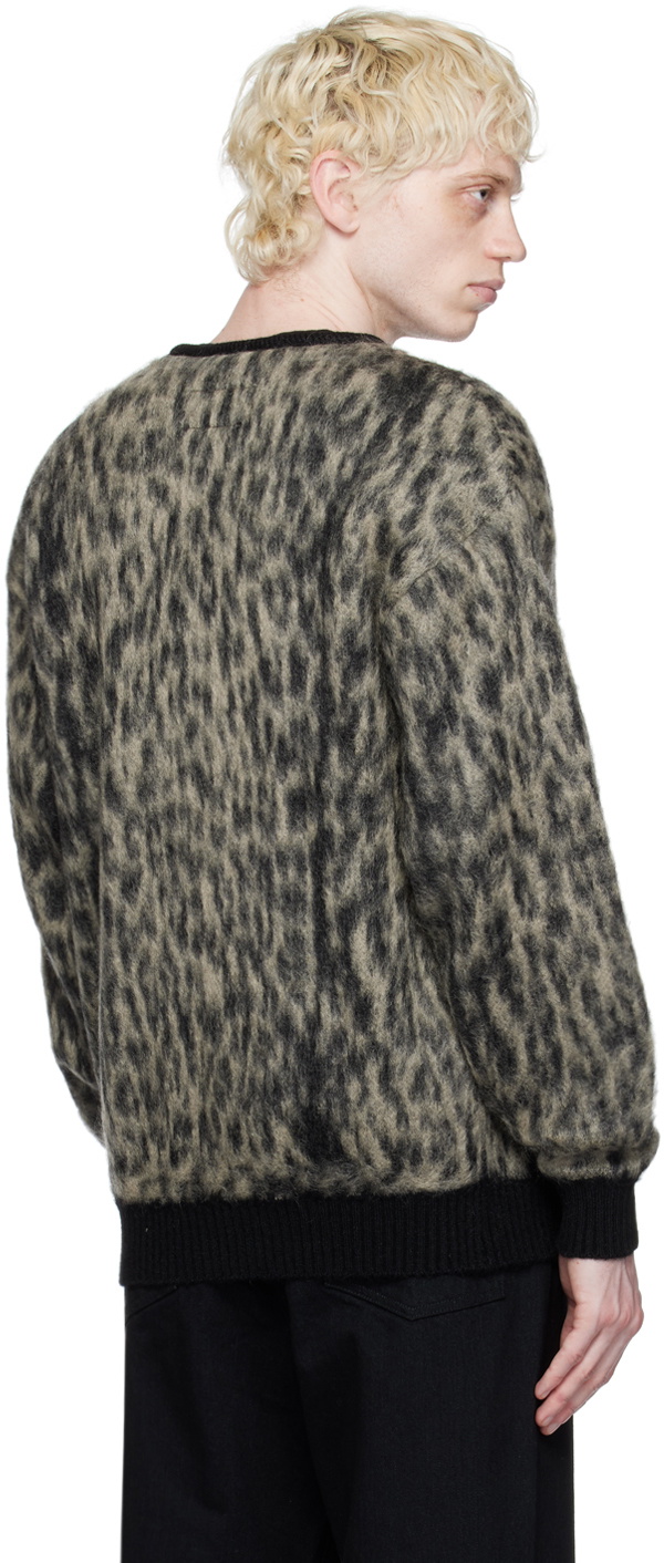 WACKO MARIA Beige Leopard Cardigan