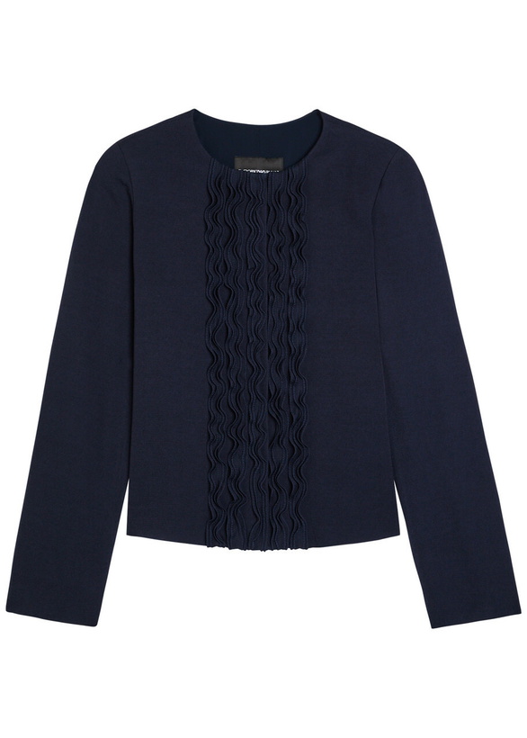 Photo: Emporio Armani Ruffled Crepe Jacket Navy