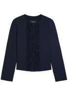 Emporio Armani Ruffled Crepe Jacket Navy