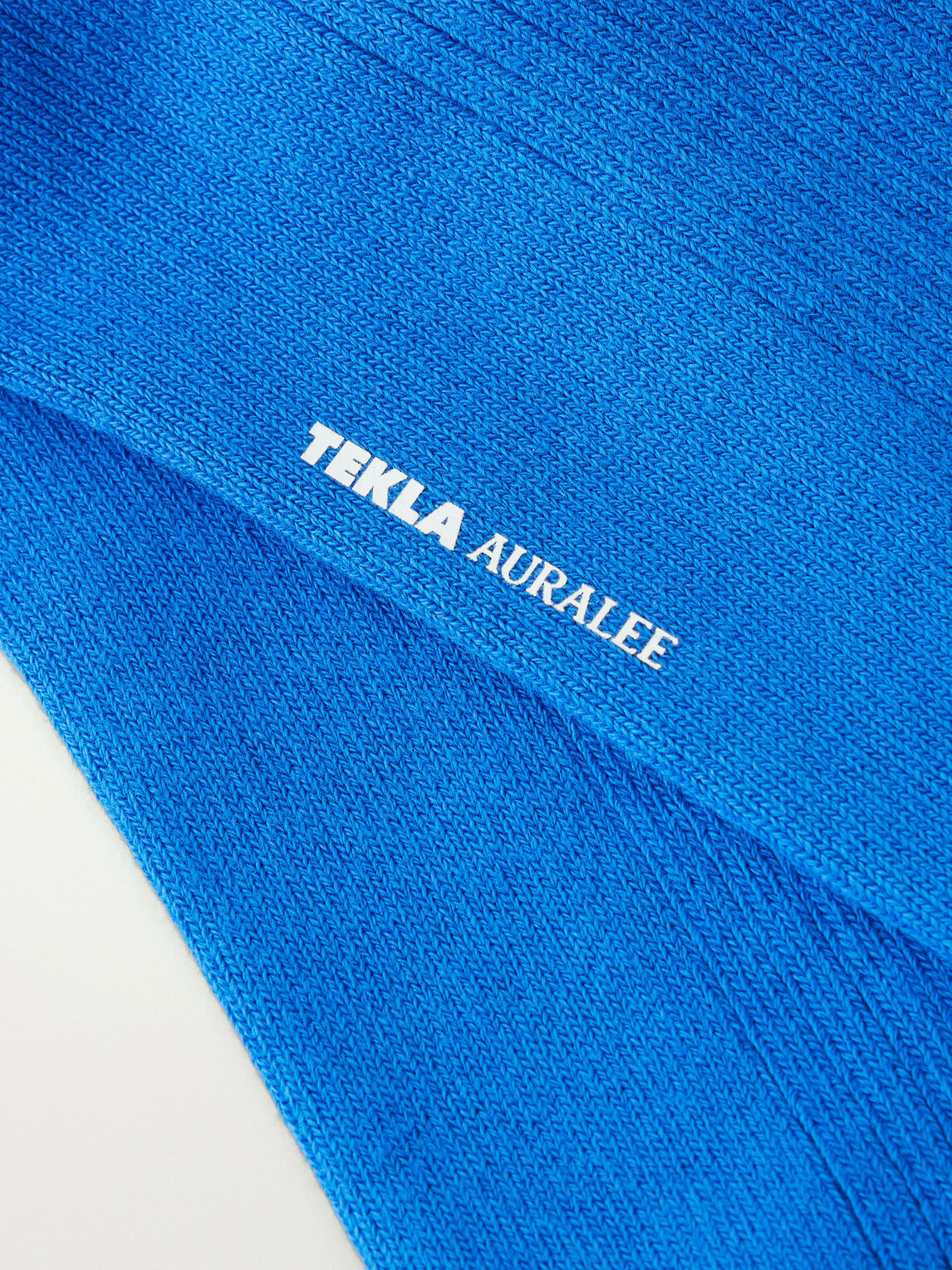 TEKLA - Auralee Ribbed Organic Cotton-Blend Socks - Blue