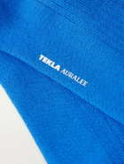 TEKLA - Auralee Ribbed Organic Cotton-Blend Socks - Blue