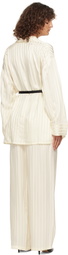 Sleeper Off-White Rose Oversized Satin Pyjama Set
