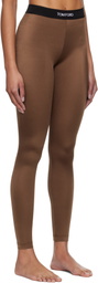 TOM FORD Brown Lustrous Signature Leggings
