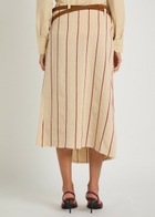Bettter Pareo Striped Linen Midi Wrap Skirt Cream