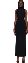Nensi Dojaka Black Gwyneth Knitted Corset Maxi Dress