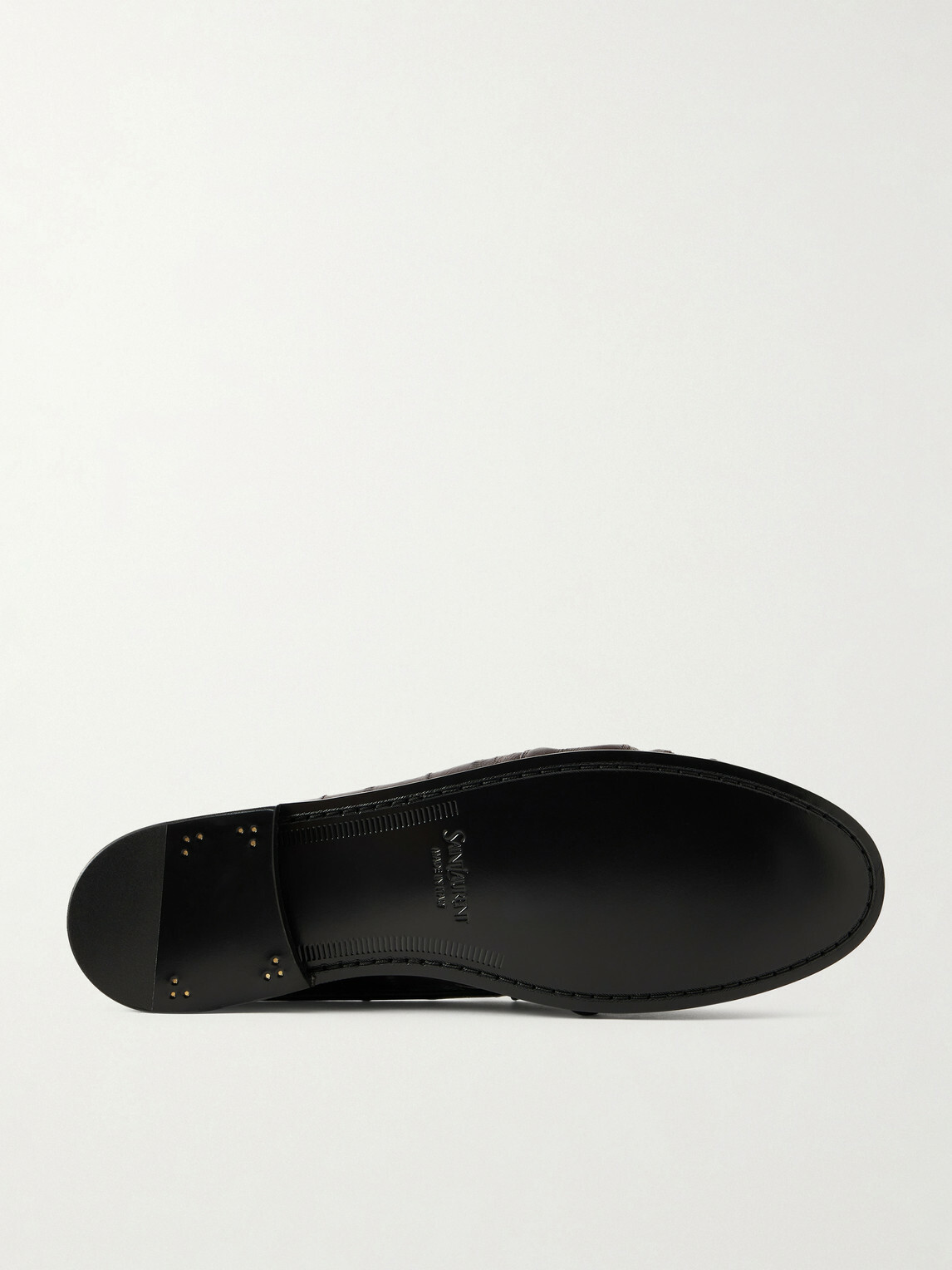 SAINT LAURENT - Le Loafer Logo-Embellished Eel Mules - Brown