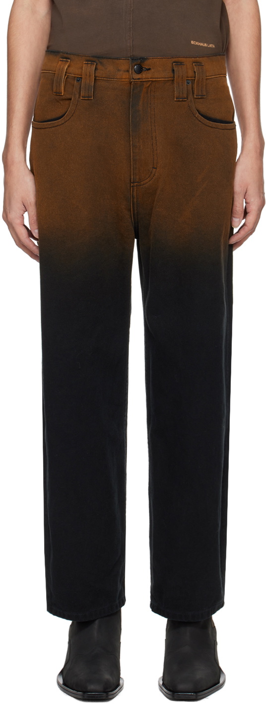Eckhaus Latta Orange & Black Baggy Jeans