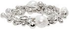 Acne Studios Silver Charm Pearl Bracelet