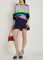 Versace Striped Cotton Mini Sweatshirt Dress Multicoloured