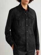 Ralph Lauren Purple label - Barron Suede Overshirt - Black