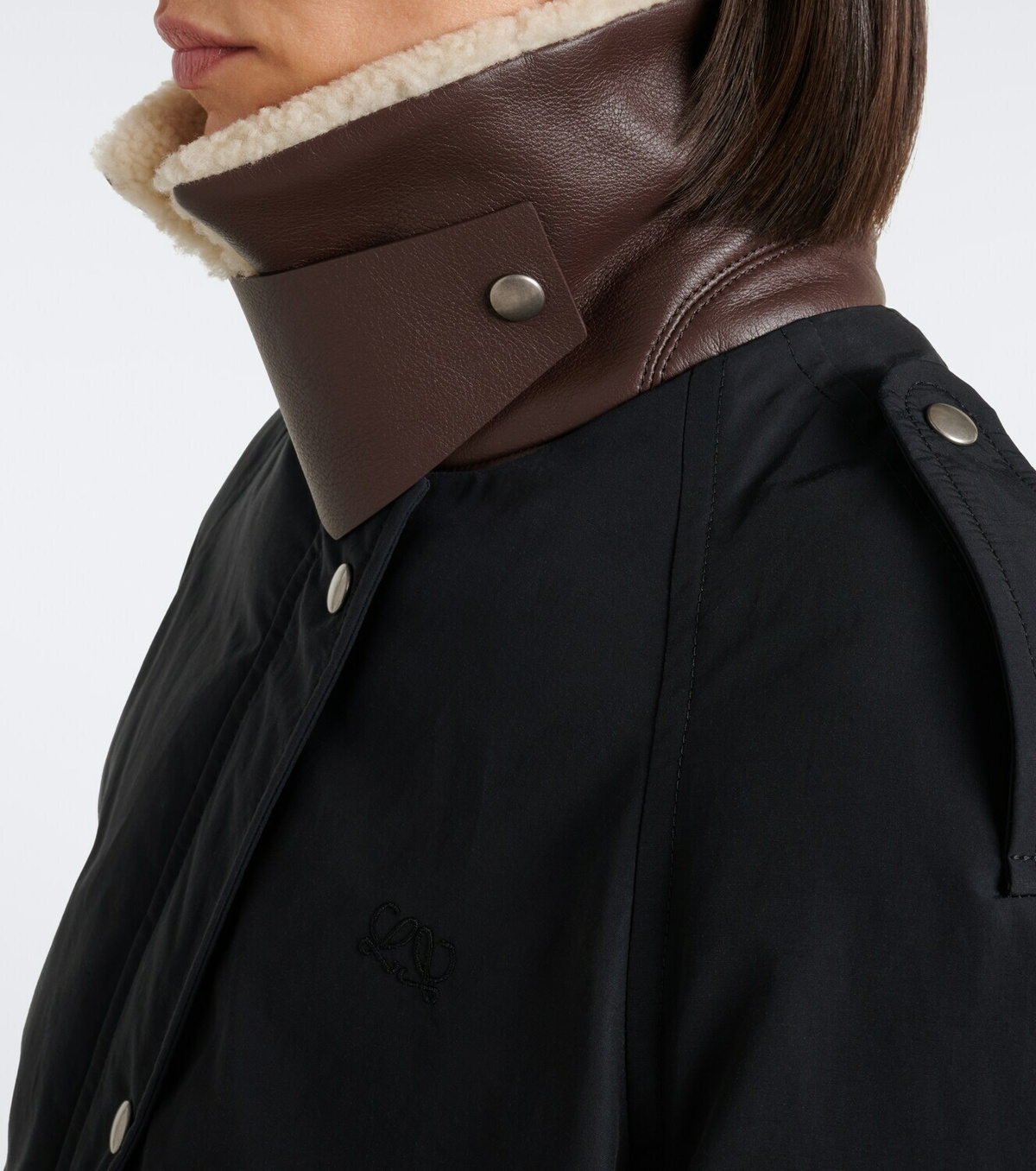 Loewe Padded shearling-trimmed cotton-blend jacket