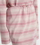 Prada Striped cotton piqué pencil skirt