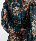 Camilla Embellished floral silk crêpe minidress