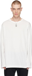 Yohji Yamamoto White Crewneck Long Sleeve T-Shirt