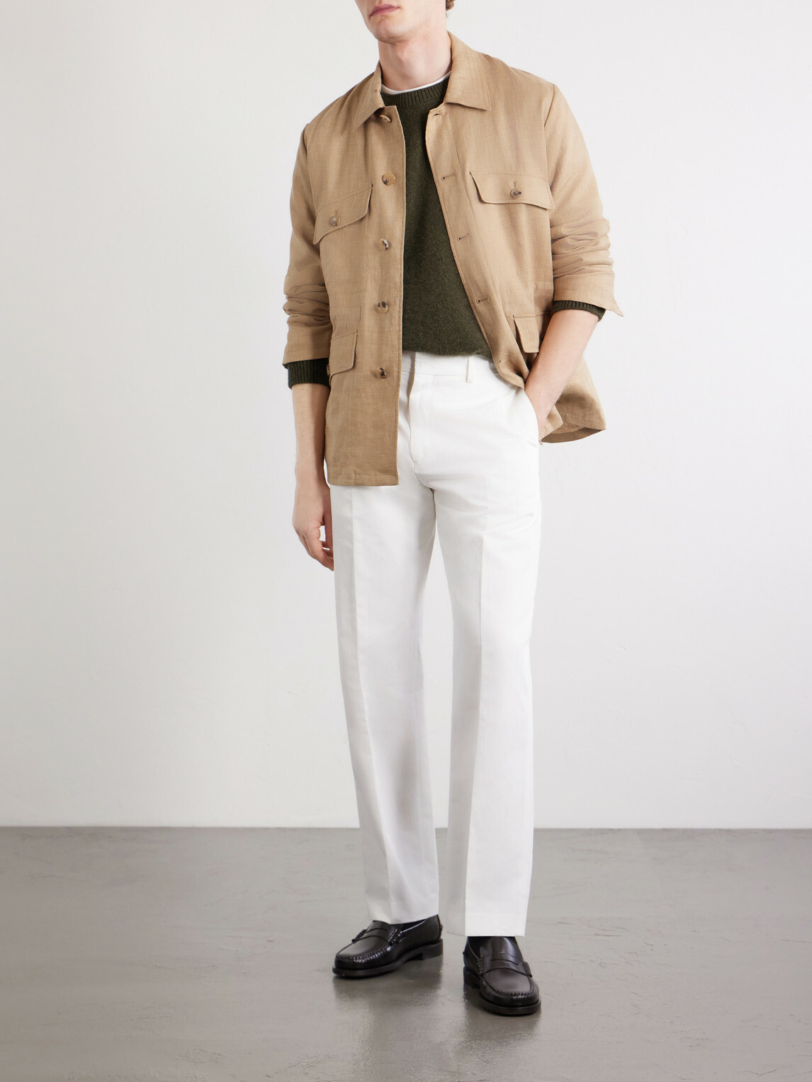 Paul Smith - Straight-Leg Cotton and Linen-Blend Twill Trousers - White