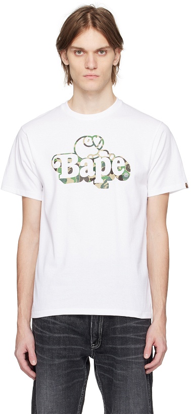 Photo: BAPE White ABC Camo Milo On Bape T-Shirt
