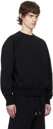 AMI Paris Black Cotton Tonal Ami de Coeur Sweatshirt