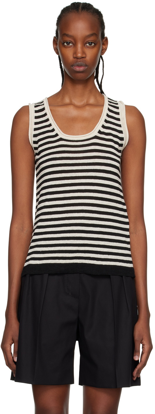 S Max Mara Black & Off-White Mambo Tank Top