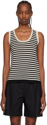 S Max Mara Black & Off-White Mambo Tank Top