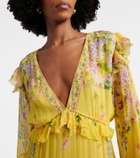 Camilla Printed ruffled silk chiffon midi dress