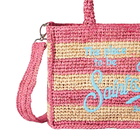 MC2 Saint Barth Colette Raffia Handbag With White And Pink Stripes