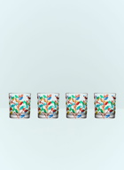 Les Ottomans Set Of Four Floral Crystal Tumblers