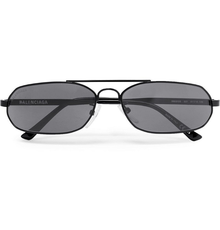 Photo: Balenciaga - Oval-Frame Metal Sunglasses - Gray