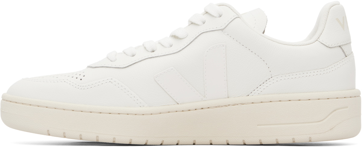 VEJA White V-90 Leather Sneakers