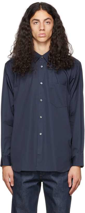 Photo: Comme des Garçons Shirt Navy Button Up Shirt