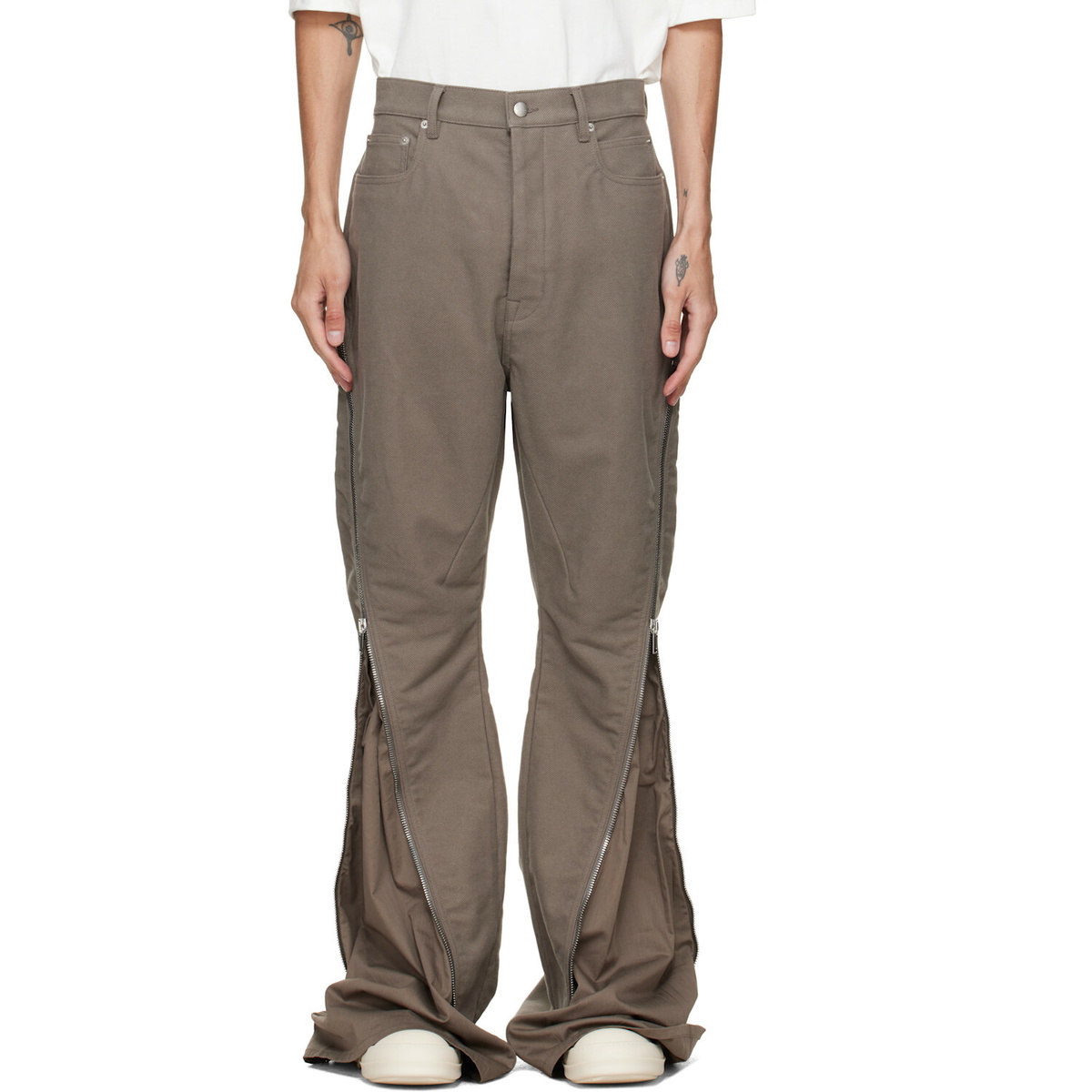 Rick Owens Men's Cargo Cropped Pants in Dust Rick Owens