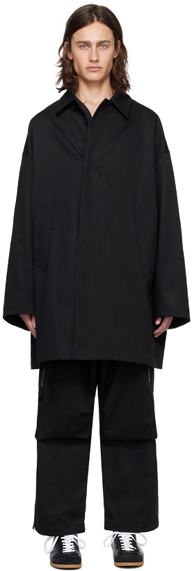 Photo: Random Identities Black Spread Collar Coat